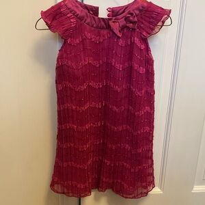Girls Pink Pleated Dress with Flutter Sleeves size 2T